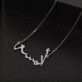 Frosted Arabic Name Necklace Personalized Jewelry