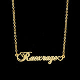 Frosted Butterfly Name Plate Necklace Personalized Stainless Steel Bling