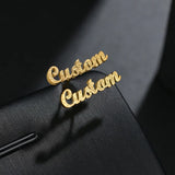 Frosted Stainless Steel Letter Earrings for Women