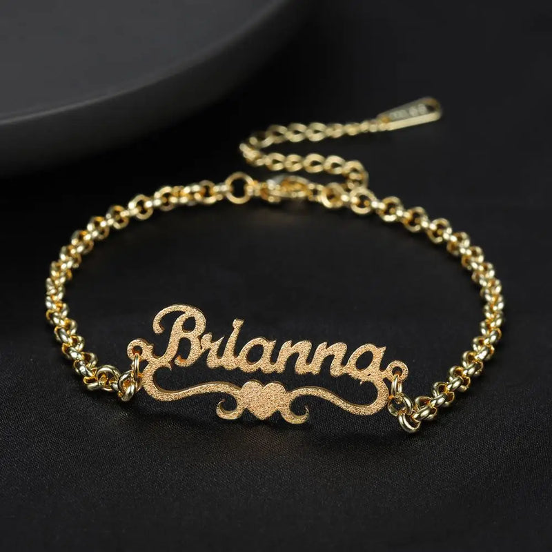 Frosted Name Bracelet Personalized Placer Name Bracelet Stainless Steel Jewelry