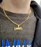 Frosted Personalized Name Necklace Stainless Steel Pendant Jewelry