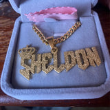 Frosted Personalized Name Necklace Stainless Steel Pendant Jewelry