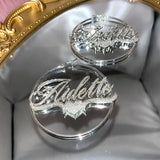 Custom Frosted Name Round Earrings Stainless Steel Personalized