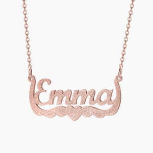 Heart Gilded Name Necklace Personalized Stainless Steel Nameplate