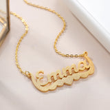 Heart Gilded Name Necklace Personalized Stainless Steel Nameplate