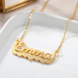 Heart Gilded Name Necklace Personalized Stainless Steel Nameplate