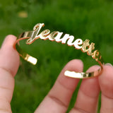 Personalized Name Bracelet Stainless Steel Bangle for Kids and Women