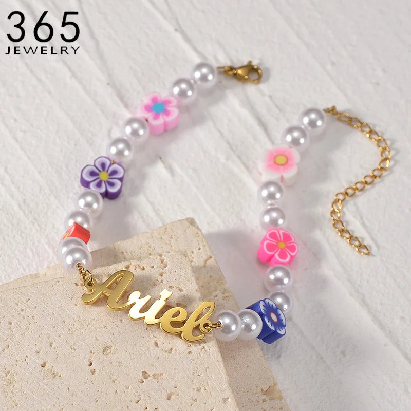 Personalized Name Bracelet Stainless Steel Women Girls Christmas Gift