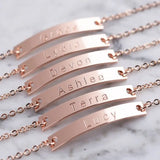 Custom Engraved Stainless Steel Bar Bracelet for Women