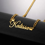 Custom Crown Name Necklace Women Men Jewelry Stainless Steel Personalized