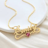 December Birthstone Heart Necklace Set for Women