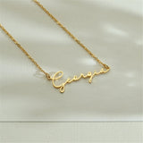Personalized Name Necklace Stainless Steel Cursive Font Choker
