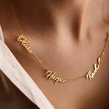 Custom Name Necklace for Women, Stainless Steel Choker Chain Pendant
