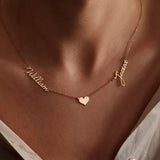 Custom Name Necklace for Women, Stainless Steel Choker Chain Pendant
