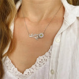 Personalized Daisy Name Necklace, Flower Jewelry