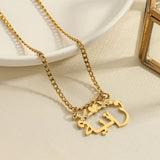 Butterflies&Heart Necklace Arabic Name Pendant