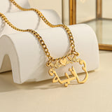 Butterflies&Heart Necklace Arabic Name Pendant