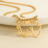 Butterflies&Heart Necklace Arabic Name Pendant