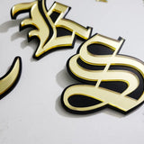 Gothic Acrylic Initial Earrings Large Studs Exaggerated Old English Letters