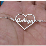 Personalized Heart Charm Name Bracelet for Women