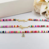Handwriting Name Bracelet for Women Personalized Candy Beaded Rainbow Bracelets