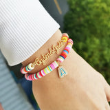 Handwriting Name Bracelet for Women Personalized Candy Beaded Rainbow Bracelets