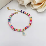 Handwriting Name Bracelet for Women Personalized Candy Beaded Rainbow Bracelets