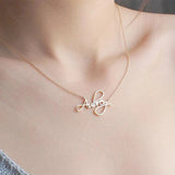 Handwriting Name Necklace Goldplated Personalized Cursive Signature Necklace
