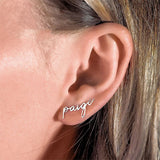 Signature Stainless Steel Letter Stud Earrings Women Personalized Ear Jewelry