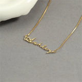 Personalized Cursive Name Necklace Box Chain Stainless Steel