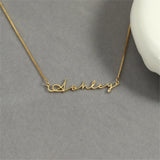 Personalized Cursive Name Necklace Box Chain Stainless Steel