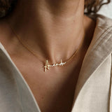Personalized Handwritten Name Necklace Stainless Steel Pendant Choker