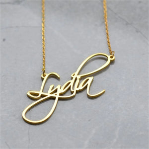 Personalized Signature Name Necklace for Women - Stainless Steel Jewelry Gift