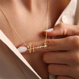 Personalized Signature Name Necklace Stainless Steel Choker