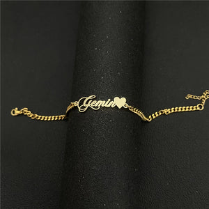 Heart Anklet Name Stainless Steel Jewelry For Christmas