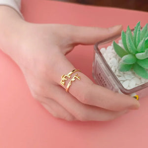 Heart Arabic Name Rings Personalized Jewelry Stainless Steel Two Farsi Names Eng