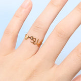 Heart Arabic Name Rings Personalized Jewelry Stainless Steel Two Farsi Names Eng
