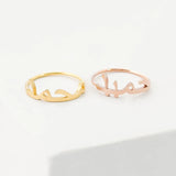 Heart Arabic Name Rings Personalized Jewelry Stainless Steel Two Farsi Names Eng