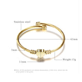 Engraved Heart Bracelets Stainless Steel Bangles Jewelry