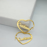 Heart Earrings For Women Hoop Pendiente Personalised Letter Jewelry