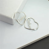 Heart Earrings For Women Hoop Pendiente Personalised Letter Jewelry