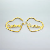 Heart Earrings For Women Hoop Pendiente Personalised Letter Jewelry