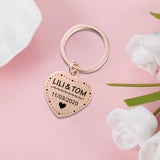 Heart Keychain Personalized Name Anniversary Gift For Boyfriend Girlfriend