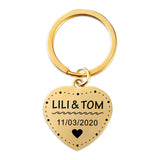 Heart Keychain Personalized Name Anniversary Gift For Boyfriend Girlfriend