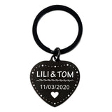 Heart Keychain Personalized Name Anniversary Gift For Boyfriend Girlfriend