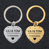 Heart Keychain Personalized Name Anniversary Gift For Boyfriend Girlfriend