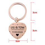 Heart Keychain Personalized Name Anniversary Gift For Boyfriend Girlfriend