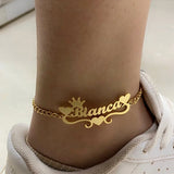Heart Name Anklets Cuban Foot Chain Personalized Bracelet