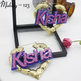 Heart Name Earrings Alphabet Stainless Steel Aretes