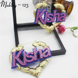 Heart Name Earrings Alphabet Stainless Steel Aretes